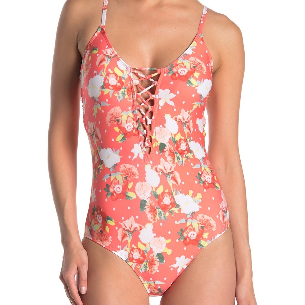 NWT Laundry Coral One Piece Swimsuit